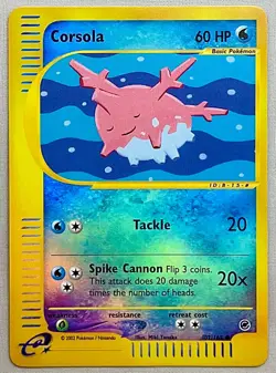 Pokemon Corsola #102/165 Reverse Holo - 2002 Expedition Set - NM or Better Cond. - Image 1