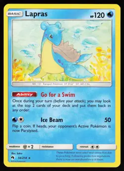 Lapras 56 214 R Lost Thunder Pokemon Near Mint - Image 1