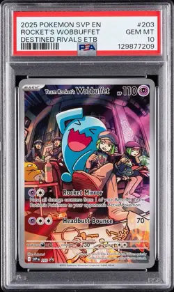 Pokemon Team Rocket's Wobbuffet #203 SV Promo Holo English PSA 10 (2025) - Image 1