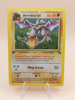 Aerodactyl 1st Edition Fossil Holo Rare 1/62 Pokemon - WOTC 1999 - Image 1