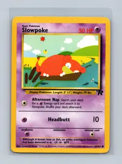 Slowpoke 67/82 Common Team Rocket Pokemon Unlimited Lightly Played - Image 1