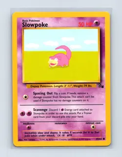 Slowpoke 55/62 Common Fossil Pokemon Unlimited Lightly Played - Image 1