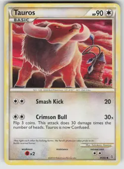 Tauros 41/95 Uncommon HGSS Unleashed Pokemon Heavily Played - Image 1