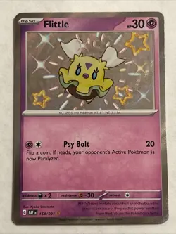 2024 Pokemon TCG Paldean Fates EN Flittle 164/091 Shiny Rare - Image 1