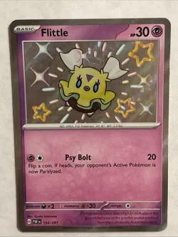 2024 Pokemon TCG Paldean Fates EN Flittle 164/091 Shiny Rare - Image 3