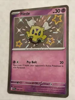 2024 Pokemon TCG Paldean Fates EN Flittle 164/091 Shiny Rare - Image 5