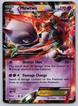 Mewtwo EX 62/162 Holo EX Rare BREAKthrough Pokemon 2015 LP - Image 1