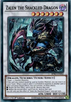 Yugioh Zalen the Shackled Dragon BPRO-EN042 1st Edition Super Rare NM - Image 1