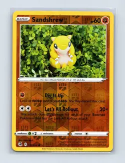 Sandshrew 131/264 Common Fusion Strike Pokemon Reverse Holo Lightly Played - Image 1