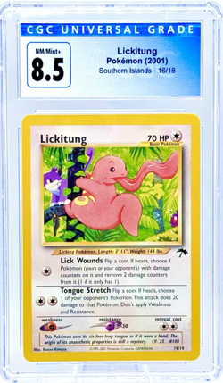 ‼VINTAGE‼2001 Pokemon English Southern Islands LICKITUNG 16/18 CGC 8.5 NM/MT+ - Image 1