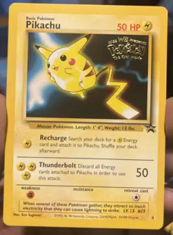 1999 Pikachu Black Star WB Movie Promo Pokemon 4 Vintage - Image 1