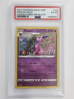 2021 POKEMON #SWSH174 ESPEON HOLO FUSION STRIKE BLISTER PROMO NM PSA 6 - Image 1