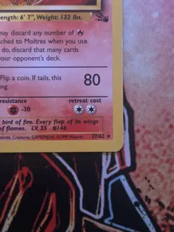Pokemon TCG - Moltres 27/62 - Non Holo Rare - Fossil Unlimited - Vintage - Image 5