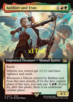 MTG Foil Borderless Universes Beyond: Final Fantasy FIN Balthier and Fran MINT - Image 1