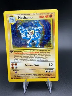 Machamp 8/102 (LP) 1st Edition Rare Holo Pokemon 1999 Base Set WOTC - Image 1