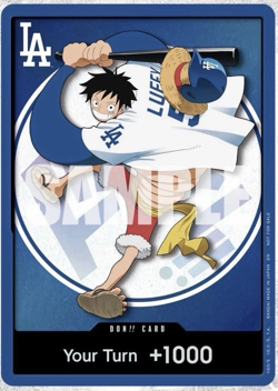 ONE PIECE X DODGERS PROMO MONKEY D LUFFY DON CARD ONLY 7/2/26 PRESALE - Image 1