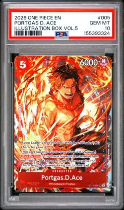 PORTGAS D. ACE 005 ILLUSTRATION BOX VOL.5 ONE PIECE PROMOS ONE PIECE PSA 10 - Image 1