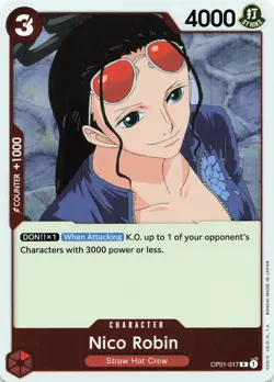 One Piece Nico Robin #OP01-017 Foil Romance Dawn NM - Image 1