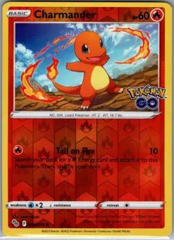 Charmander 008/078 Reverse Holo Pokemon GO - Pokemon Card - NM - Image 1