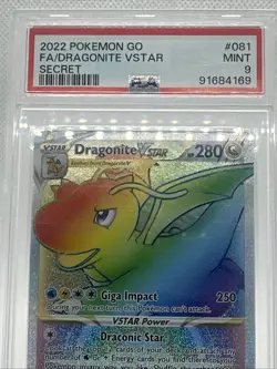 Pokemon Go 2022 Secret #081 Dragonite VSTAR FA PSA 9 Mint - Image 4