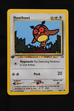 Hoothoot 1st Edition 60/111 NM Neo Genesis Regular Common Pokemon TCG Card - Image 1