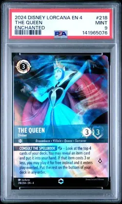 2024 Disney Lorcana EN 4 Ursula's Return #218 The Queen Enchanted MINT PSA 9 - Image 1