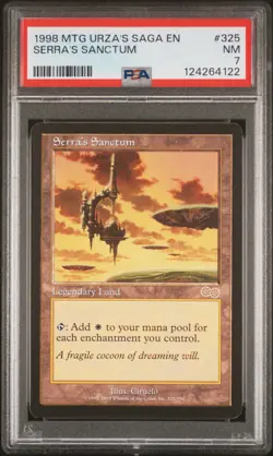 1998 MAGIC THE GATHERING MTG SERRA'S SANCTUM URZA'S SAGA PSA 7 - Image 1