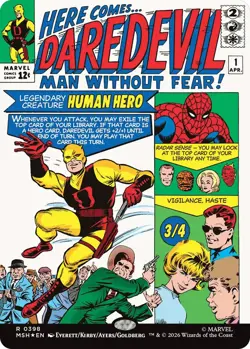 x1 Daredevil, Man Without Fear (0398) - Foil - Borderless R MTG Marvel Super Her - Image 1