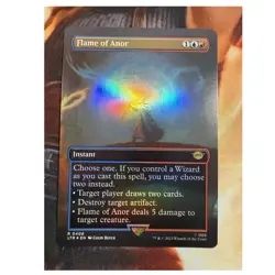 Wizards of the Coast Flame of Anor BORDERLESS FOIL Rare MTG LTR 0406 EN 2023 - Image 1