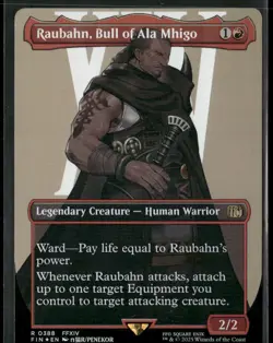 Raubahn, Bull of Ala Mhigo (Borderless) (Surge Foil) Foil R FINAL FANTASY 533 NM - Image 1