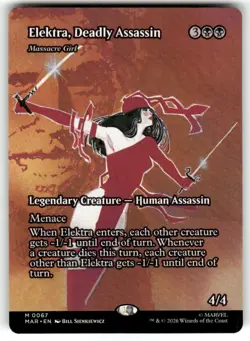 Elektra, Deadly Assassin - Massacre Girl (Borderless) 67 Marvel Universe NM - Image 1