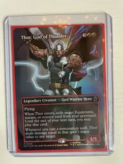 MTG [Thor, God of Thunder] Foil Borderless Logo Treatment EN 0369 - Image 1