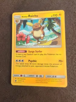 2017 POKEMON SUN & MOON CRIMSON INVASIONAlolan RaichuRegular - Image 1