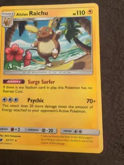 2017 POKEMON SUN & MOON CRIMSON INVASIONAlolan RaichuRegular - Image 5