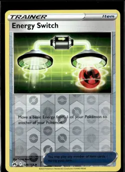 Pokemon Energy Switch 129/159 Crown Zenith Reverse Holo Uncommon - Image 1
