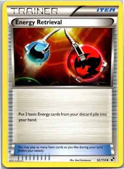 Energy Retrieval 92/114 Uncommon Black & White Pokemon Near Mint - Image 1