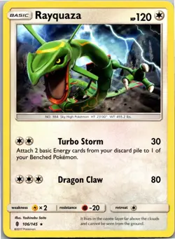 Rayquaza 106/145 Rare Guardians Rising Pokemon Near Mint - Image 1