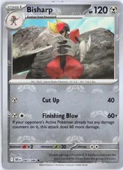 Bisharp (Master Ball Pattern) 065/086 Uncommon Black Bolt Pokemon Holo LP - Image 1