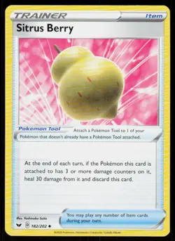 Sitrus Berry 182/202 Uncommon Sword & Shield Pokemon Near Mint - Image 1