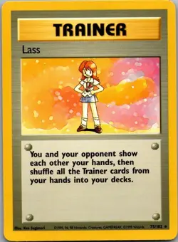 Lass 75/102 Rare Base Set Unlimited Pokemon Lightly Played - Image 2