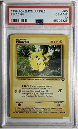 1999 POKEMON JUNGLE #60 PIKACHU PSA 10 - Image 1