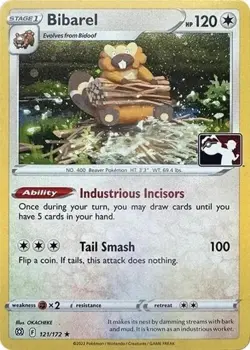 1x Bibarel (Cosmos Holo, #121/172) - Holofoil NM Eng Pokemon - Prize Pack Series - Image 1