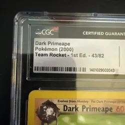Dark Primeape Team Rocket 1st Edition 43/82 Pokemon CGC 10 Gem Mint WOTC LOC - Image 2