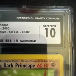 Dark Primeape Team Rocket 1st Edition 43/82 Pokemon CGC 10 Gem Mint WOTC LOC - Image 3