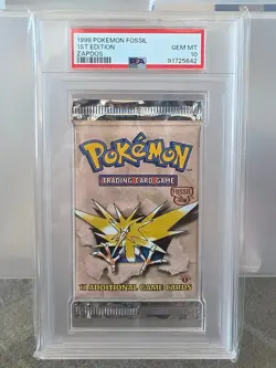 PSA 10 - 1999 WOTC Pokemon Fossil 1st Edition Aerodactyl, Lapras & Zapdos Packs! - Image 1
