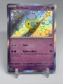 Drifloon 155/091 SV: Paldean Fates Baby Shiny Holo NM/M Pokemon TCG - Image 1