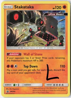 Stakataka - SM209 Holo Promo Sun & Moon Promo Pokemon Holo Lightly Played - Image 1
