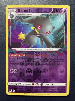 1x Banette Reverse Holo Rare - 073/196 - Lost Origin Pokemon 2022 Fast Ship - Image 1