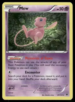 2016 Pokemon Mew Holo Rare Fates Collide 29/124 Holo HP - Image 1
