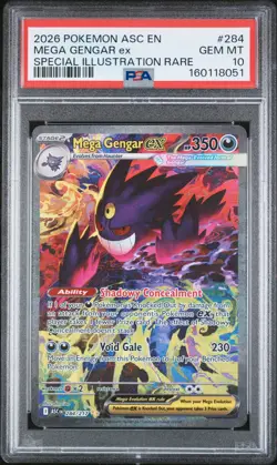 2026 POKEMON ASC EN-ASCENDED HEROES #284 MEGA GENGAR EX PSA 10 - Image 1